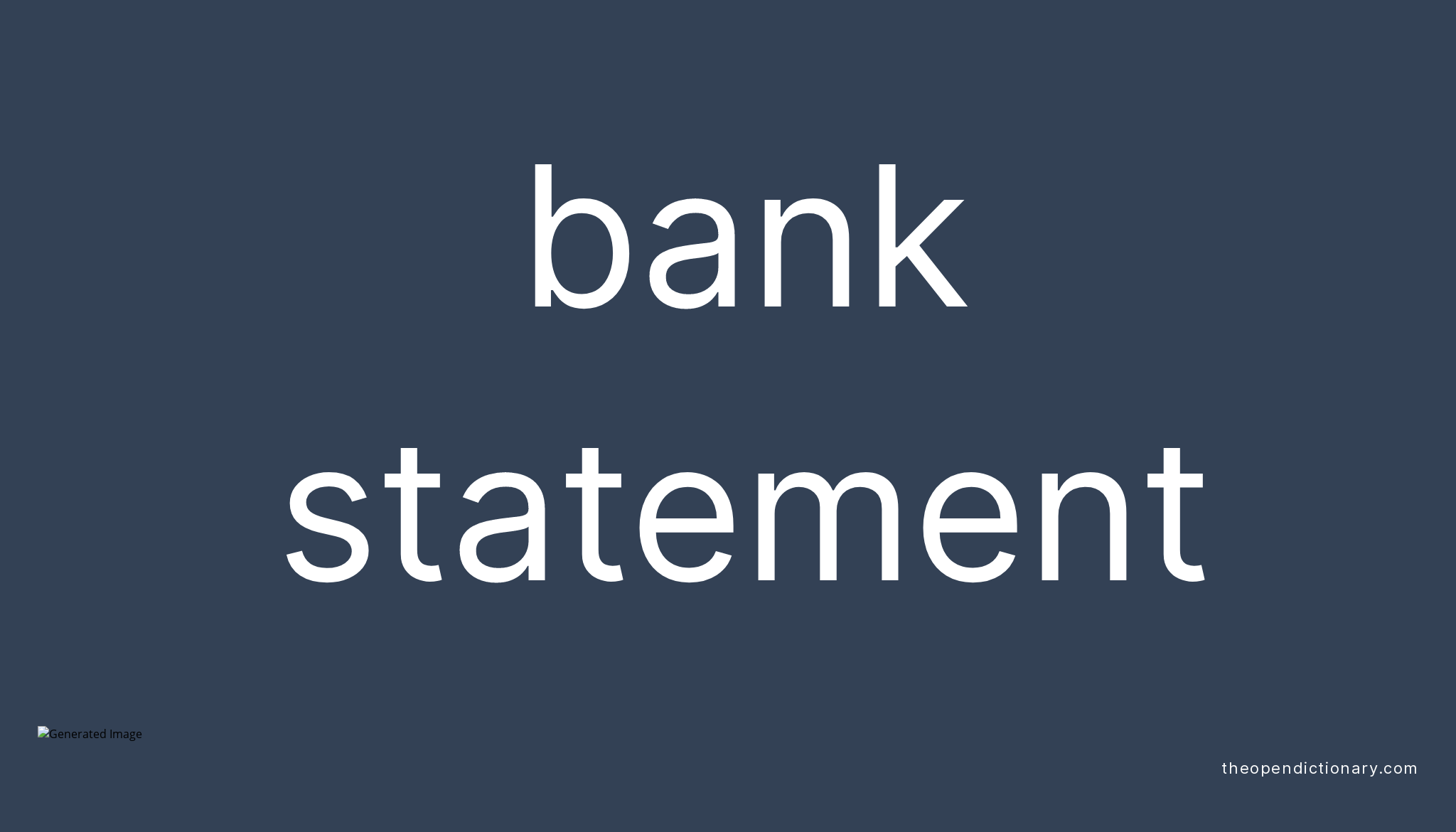 Loan Bank Statement Meaning